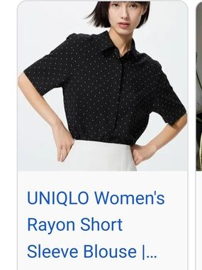 UNIQLO Women's Green Polka Dot Short Sleeve Blouse